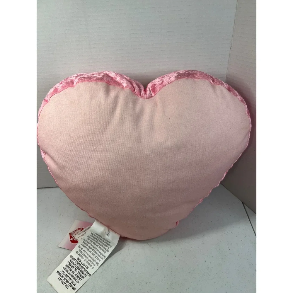 Care Bears Cupid Love-a-Lot Bear Heart Pillow Pink Velvet Trim PW196H NWT